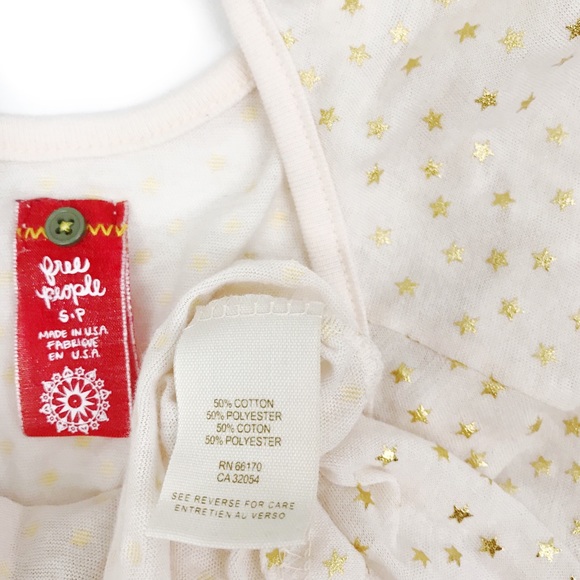 Free people off the shoulder gold star print top - Picture 5 of 5
